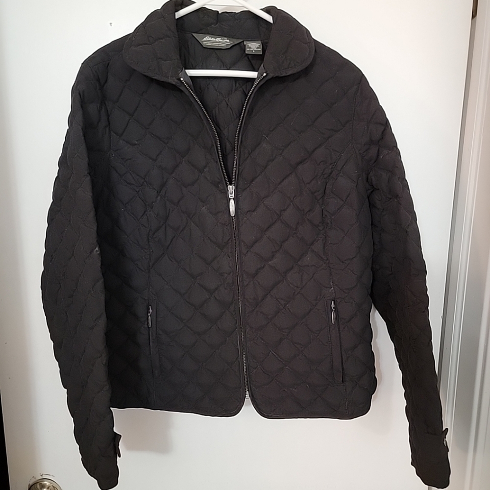 Eddie Bauer Women Down Jacket 650 Fill Power Sz. Large Black